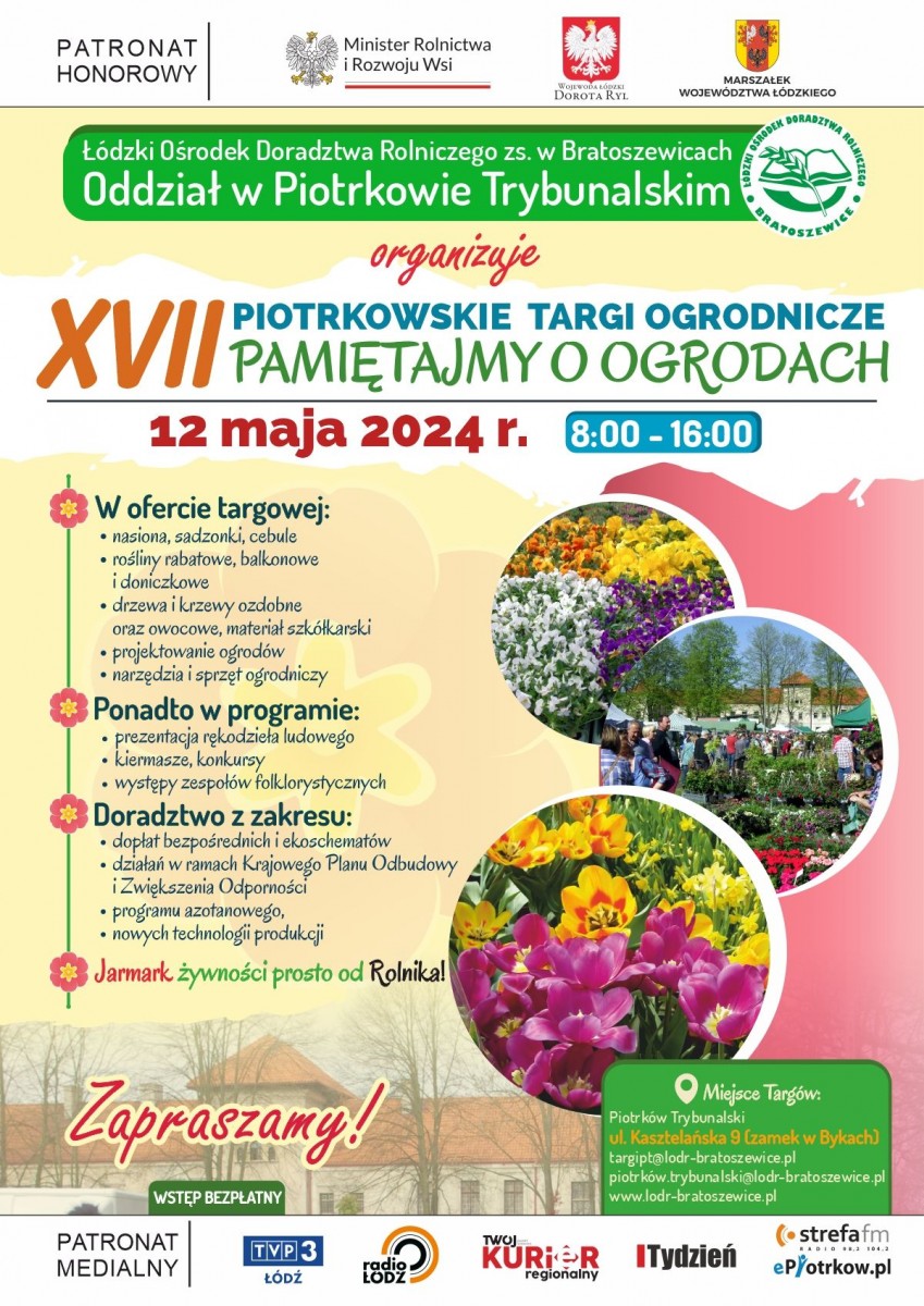 XVII Piotrkowskie Targi Ogrodniczne Pamiętajmy o ogrodach - 12.05.2024