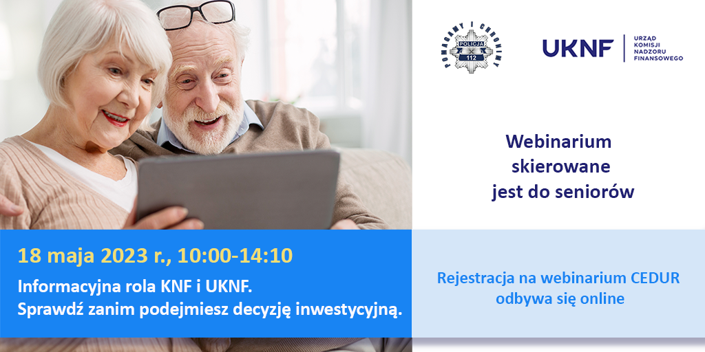 aproszenie na webinaria CEDUR dla seniorów - 18.05.2023 r. 